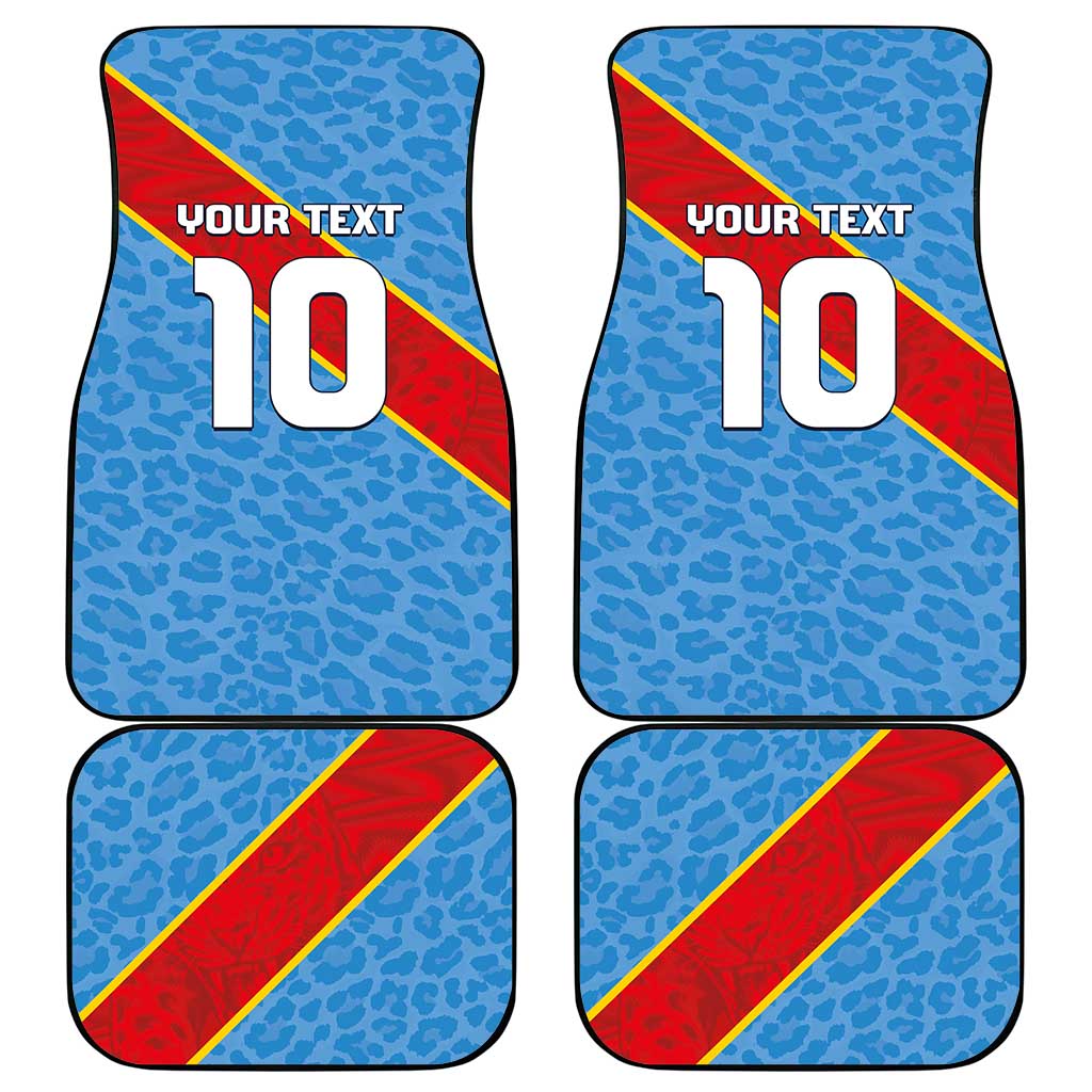 Custom DR Congo National Football Car Mats Leopards Power - Wonder Print Shop