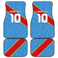 Custom DR Congo National Football Car Mats Leopards Power - Wonder Print Shop
