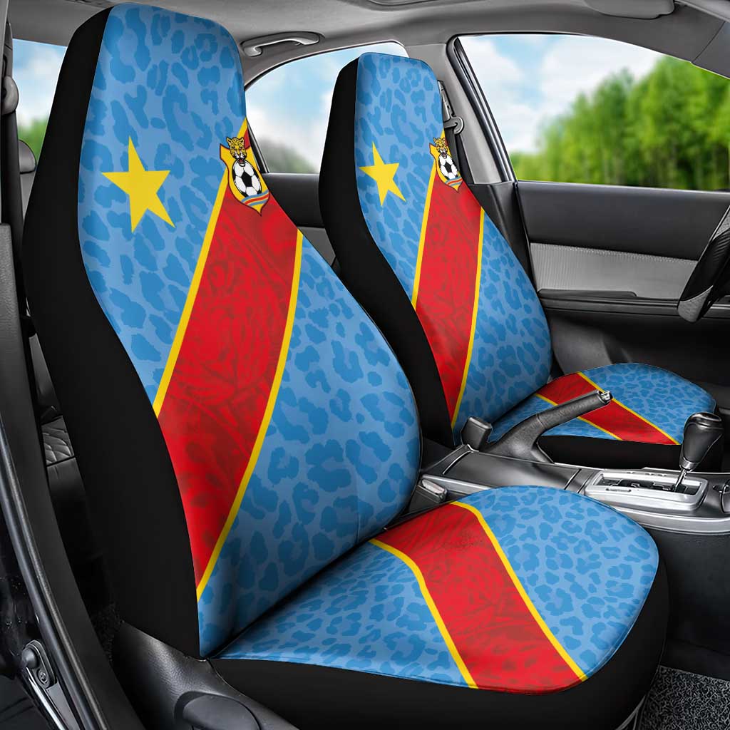 DR Congo National Football Car Seat Cover Leopards Power - Wonder Print Shop