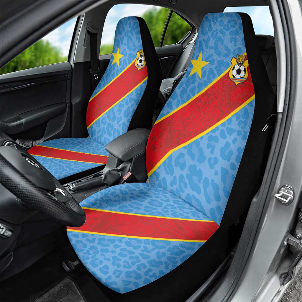 DR Congo National Football Car Seat Cover Leopards Power - Wonder Print Shop