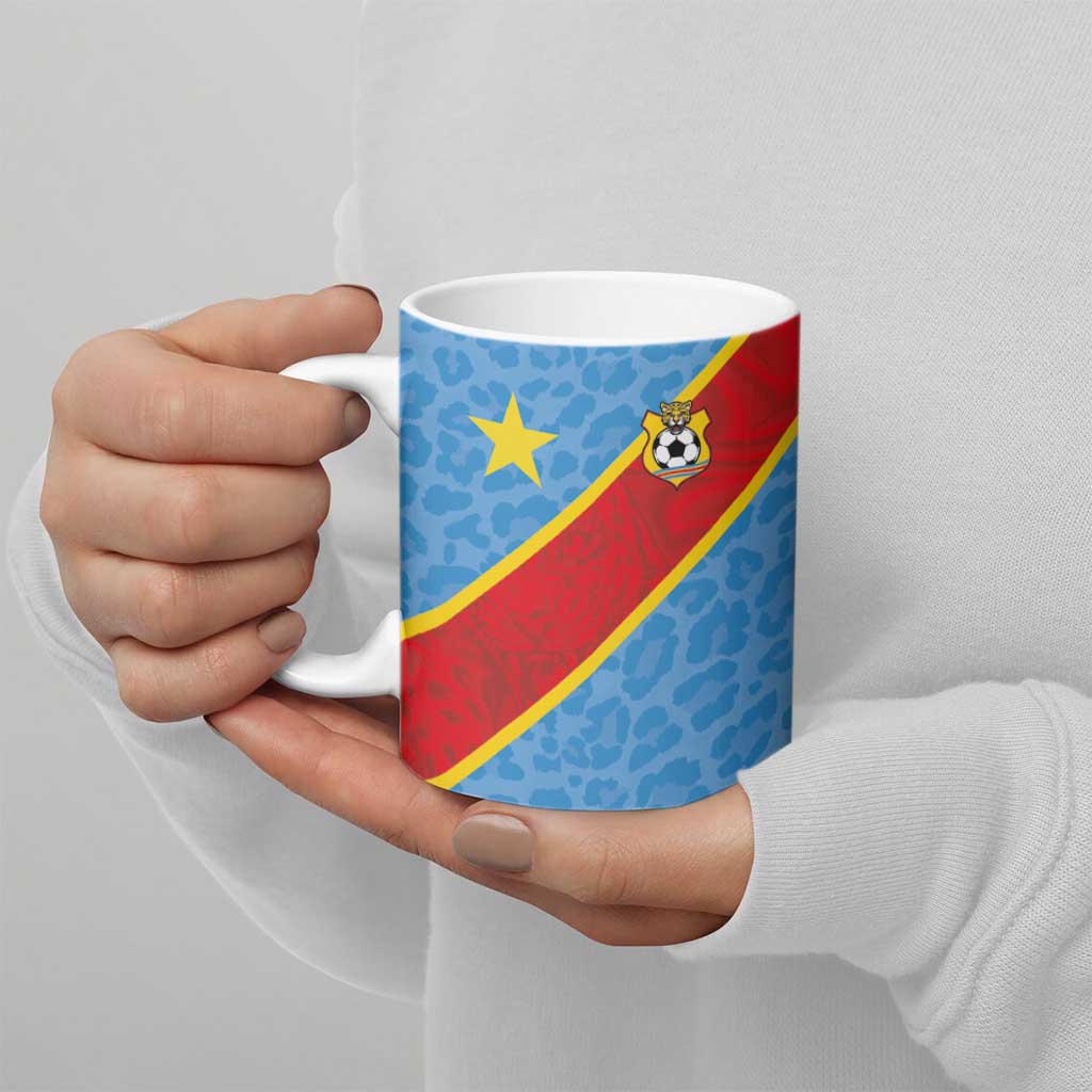 Custom DR Congo National Football Ceramic Mug Leopards Power - Wonder Print Shop