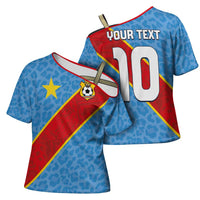 Custom DR Congo National Football Cross Shoulder Shirt Leopards Power - Wonder Print Shop