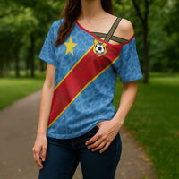 Custom DR Congo National Football Cross Shoulder Shirt Leopards Power - Wonder Print Shop