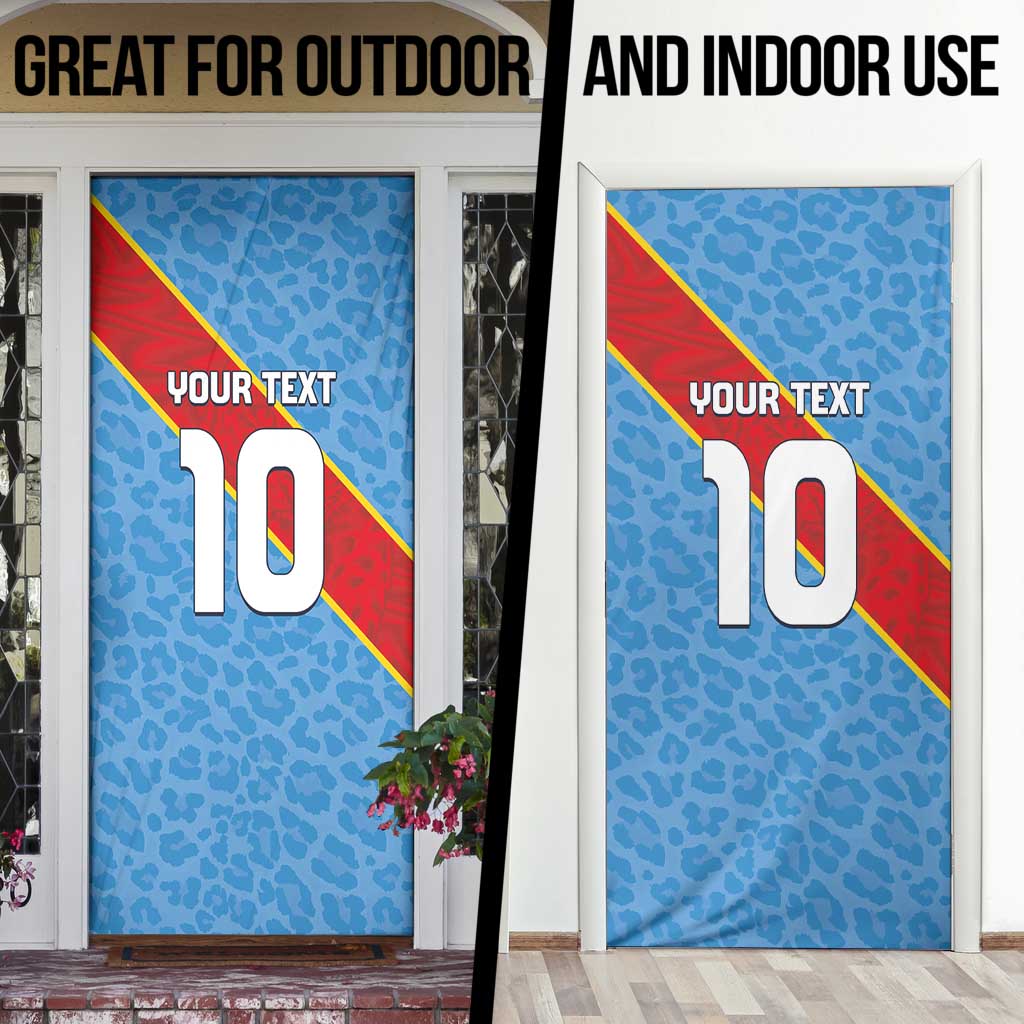 Custom DR Congo National Football Door Cover Leopards Power - Wonder Print Shop