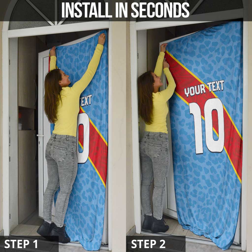 Custom DR Congo National Football Door Cover Leopards Power - Wonder Print Shop