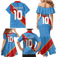 Custom DR Congo National Football Family Matching Mermaid Dress and Hawaiian Shirt Leopards Power - Wonder Print Shop