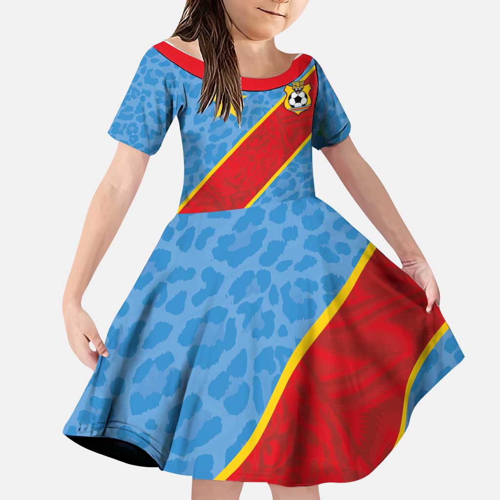 Custom DR Congo National Football Family Matching Puletasi and Hawaiian Shirt Leopards Power - Wonder Print Shop