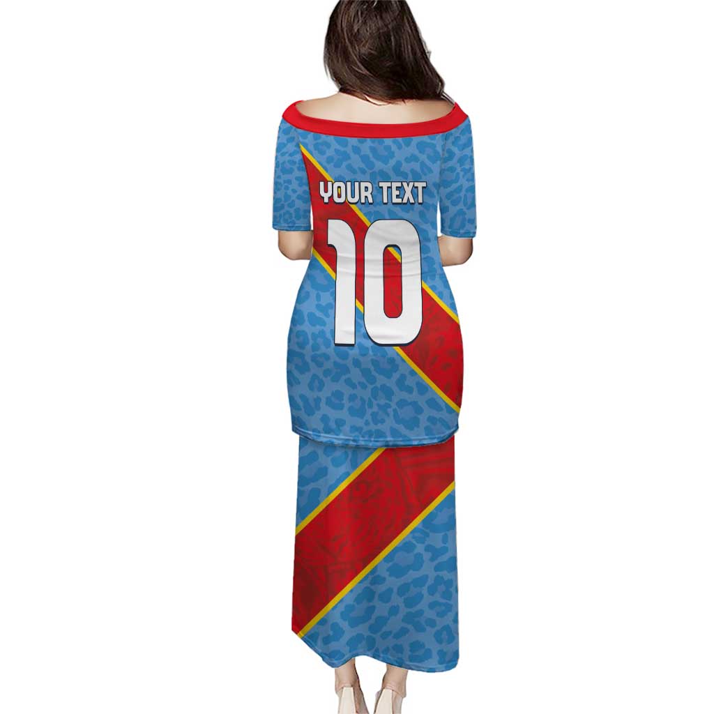 Custom DR Congo National Football Family Matching Puletasi and Hawaiian Shirt Leopards Power - Wonder Print Shop