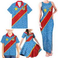 Custom DR Congo National Football Family Matching Tank Maxi Dress and Hawaiian Shirt Leopards Power - Wonder Print Shop