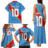 Custom DR Congo National Football Family Matching Tank Maxi Dress and Hawaiian Shirt Leopards Power - Wonder Print Shop