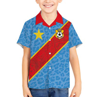 Custom DR Congo National Football Family Matching Tank Maxi Dress and Hawaiian Shirt Leopards Power - Wonder Print Shop
