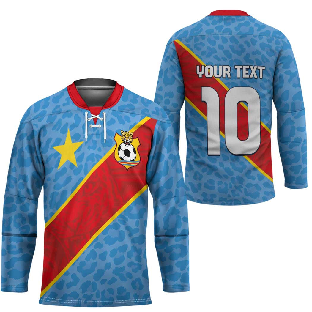 Custom DR Congo National Football Hockey Jersey Leopards Power - Wonder Print Shop