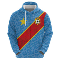 Custom DR Congo National Football Hoodie Leopards Power - Wonder Print Shop