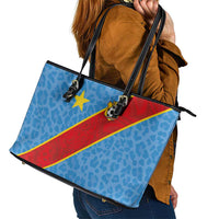 DR Congo National Football Leather Tote Bag Leopards Power - Wonder Print Shop