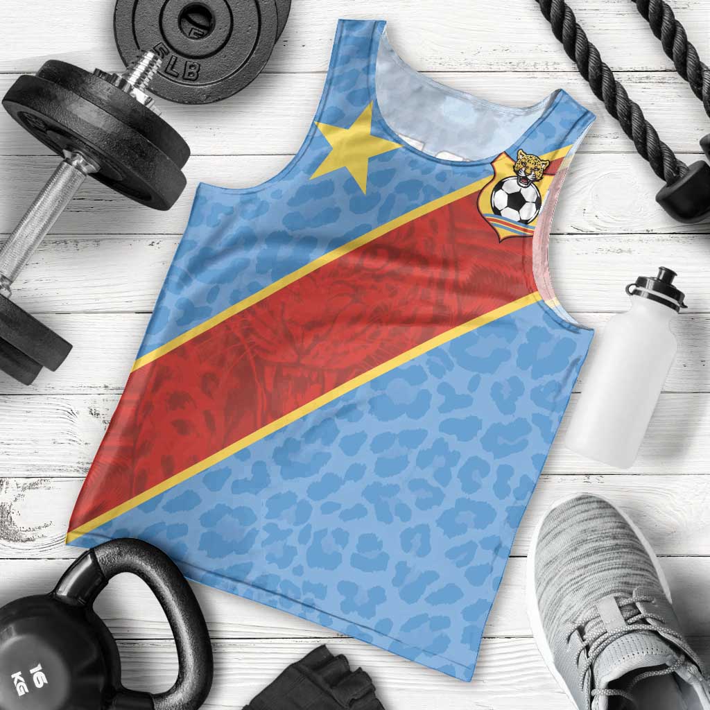 Custom DR Congo National Football Men Tank Top Leopards Power - Wonder Print Shop