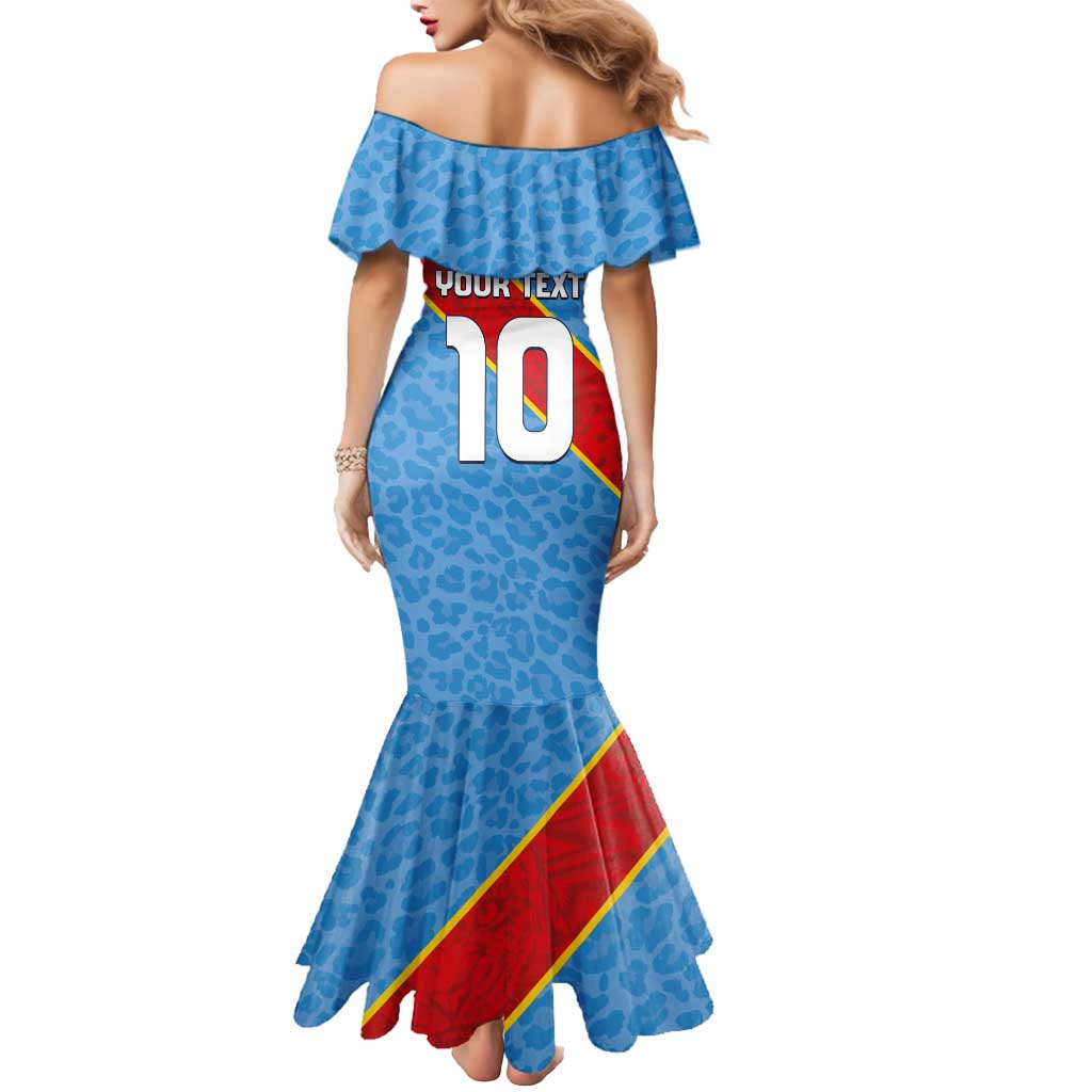 Custom DR Congo National Football Mermaid Dress Leopards Power - Wonder Print Shop