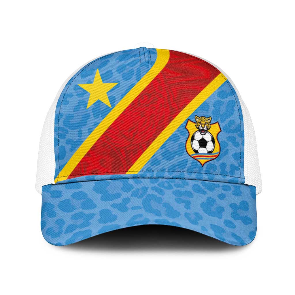 DR Congo National Football Mesh Trucker Cap Leopards Power - Wonder Print Shop