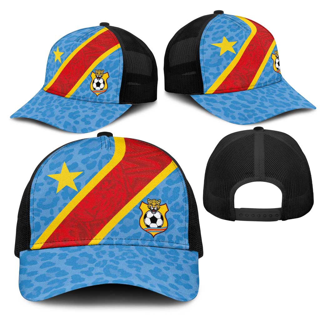 DR Congo National Football Mesh Trucker Cap Leopards Power - Wonder Print Shop