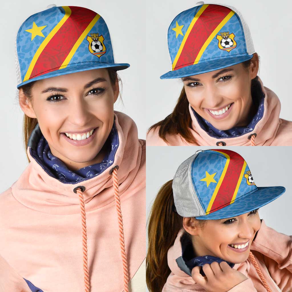 DR Congo National Football Mesh Trucker Cap Leopards Power - Wonder Print Shop