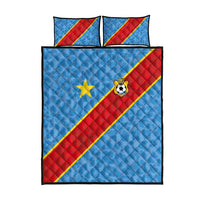 DR Congo National Football Quilt Bed Set Leopards Power - Wonder Print Shop