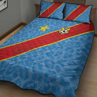 DR Congo National Football Quilt Bed Set Leopards Power - Wonder Print Shop
