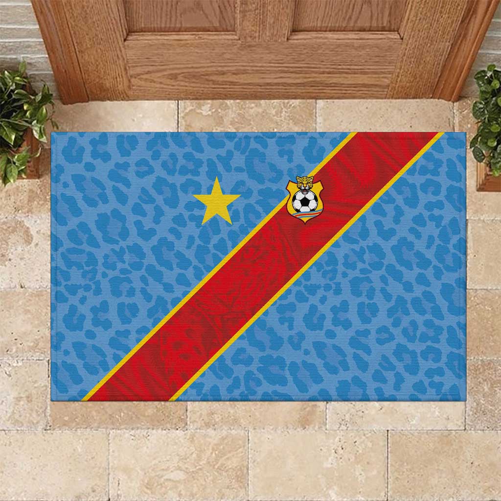 DR Congo National Football Rubber Doormat Leopards Power - Wonder Print Shop