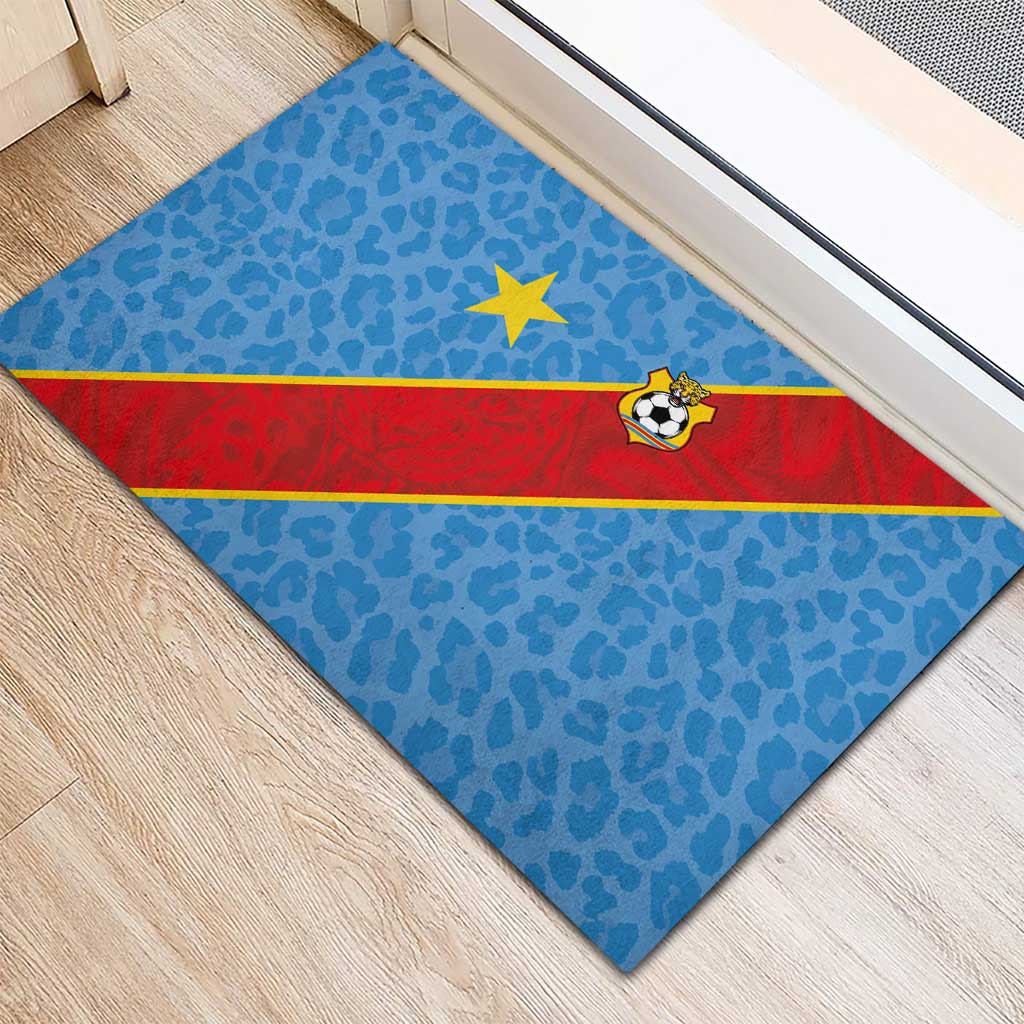 DR Congo National Football Rubber Doormat Leopards Power - Wonder Print Shop