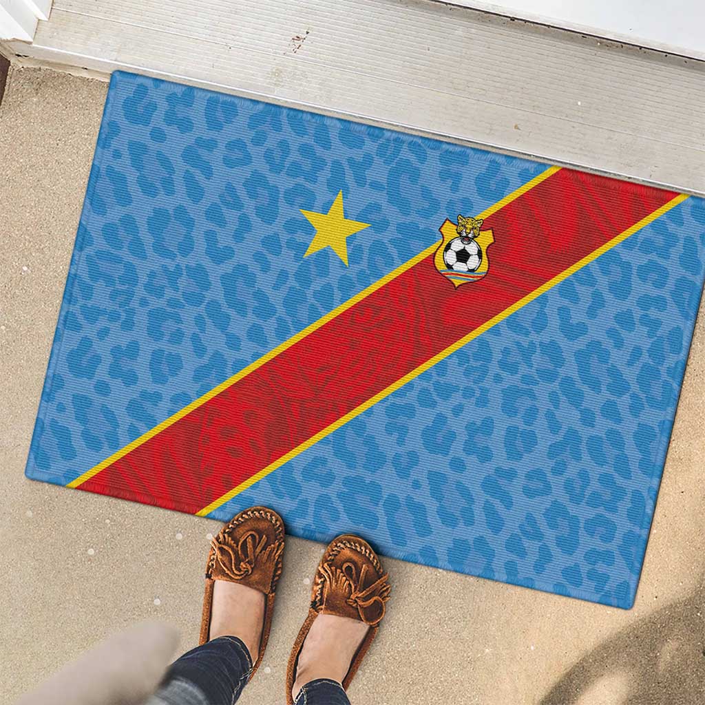 DR Congo National Football Rubber Doormat Leopards Power - Wonder Print Shop