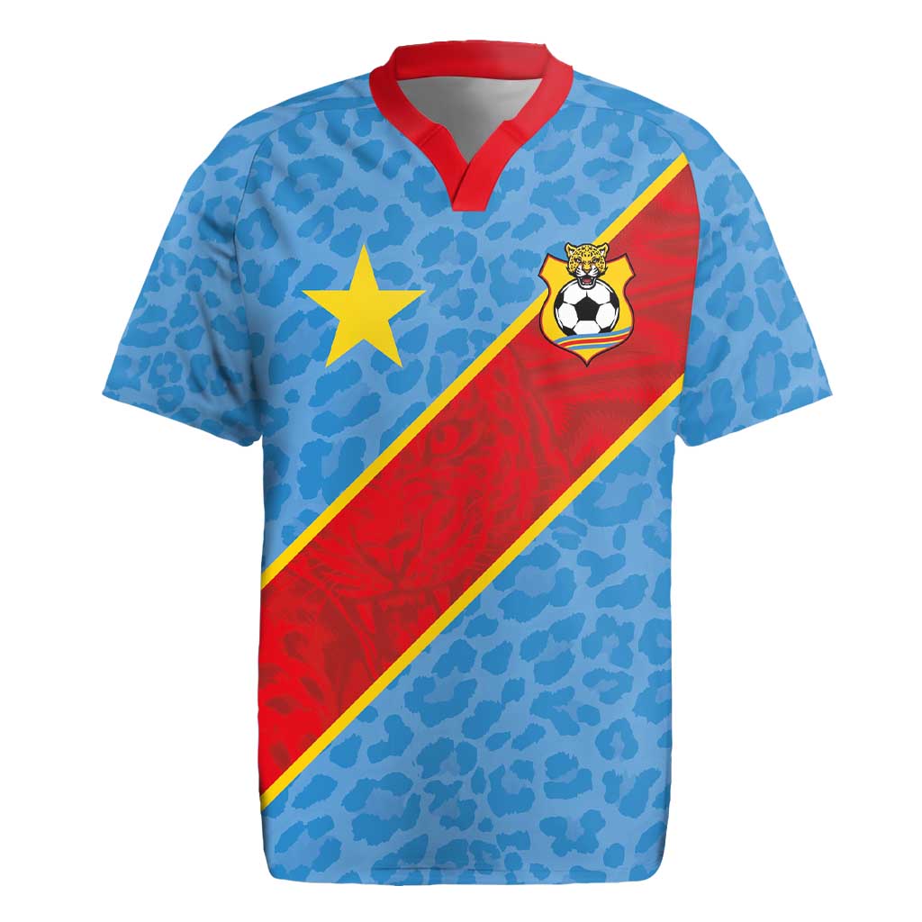 Custom DR Congo National Football Rugby Jersey Leopards Power - Wonder Print Shop