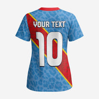 Custom DR Congo National Football Scrub Top Leopards Power - Wonder Print Shop