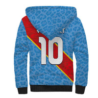 Custom DR Congo National Football Sherpa Hoodie Leopards Power - Wonder Print Shop