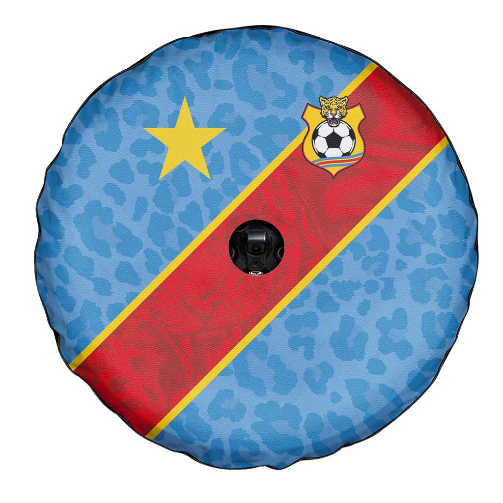 DR Congo National Football Spare Tire Cover Leopards Power - Wonder Print Shop