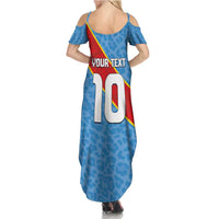 Custom DR Congo National Football Summer Maxi Dress Leopards Power - Wonder Print Shop