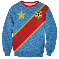 Custom DR Congo National Football Sweatshirt Leopards Power - Wonder Print Shop