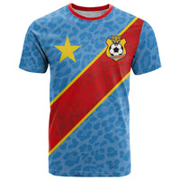 Custom DR Congo National Football T Shirt Leopards Power - Wonder Print Shop