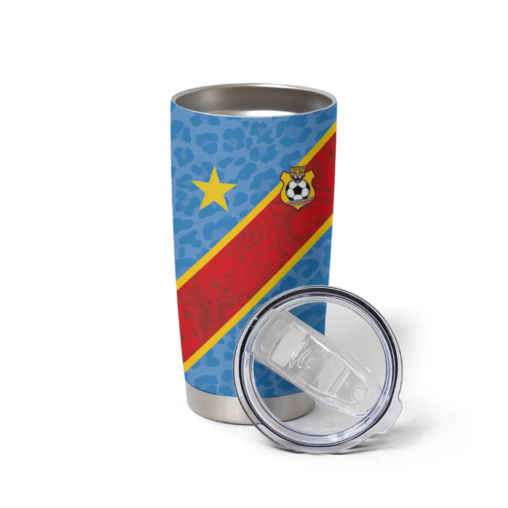 Custom DR Congo National Football Tumbler Cup Leopards Power - Wonder Print Shop