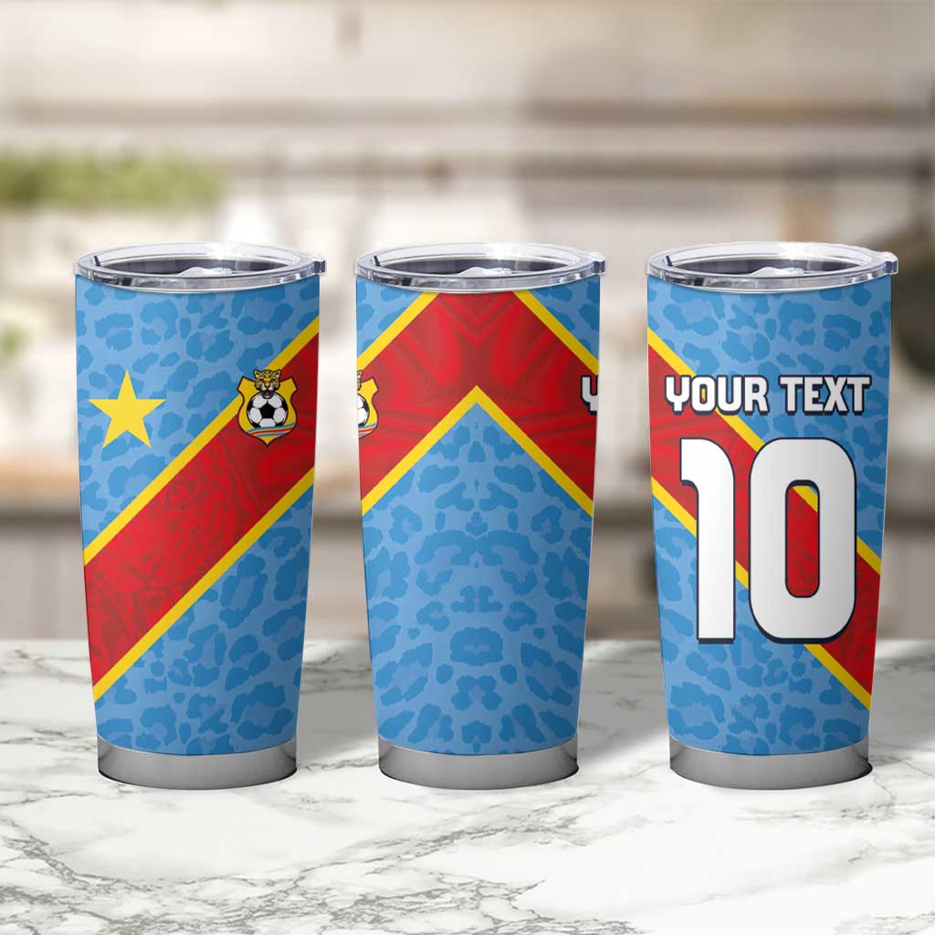 Custom DR Congo National Football Tumbler Cup Leopards Power - Wonder Print Shop