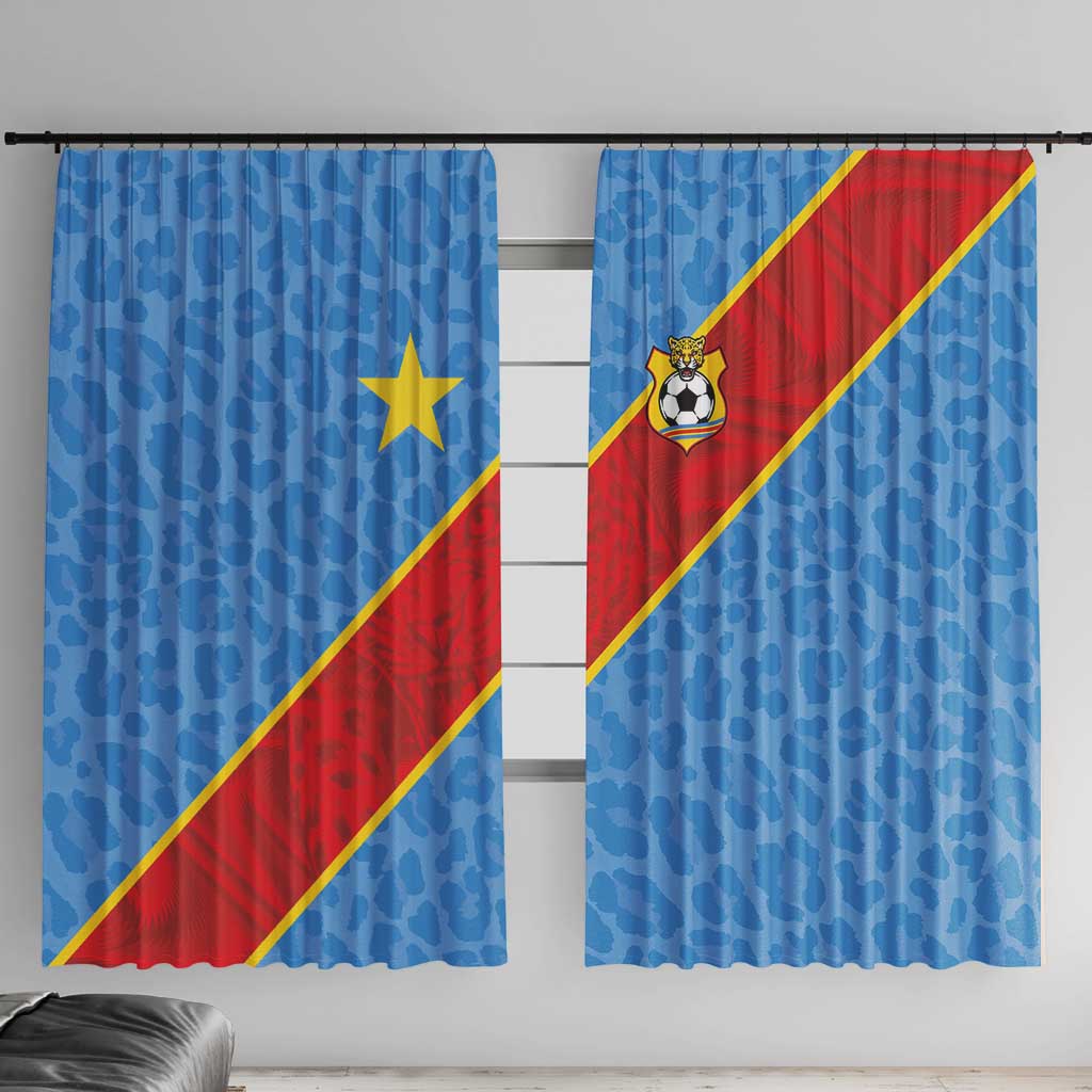 DR Congo National Football Window Curtain Leopards Power - Wonder Print Shop