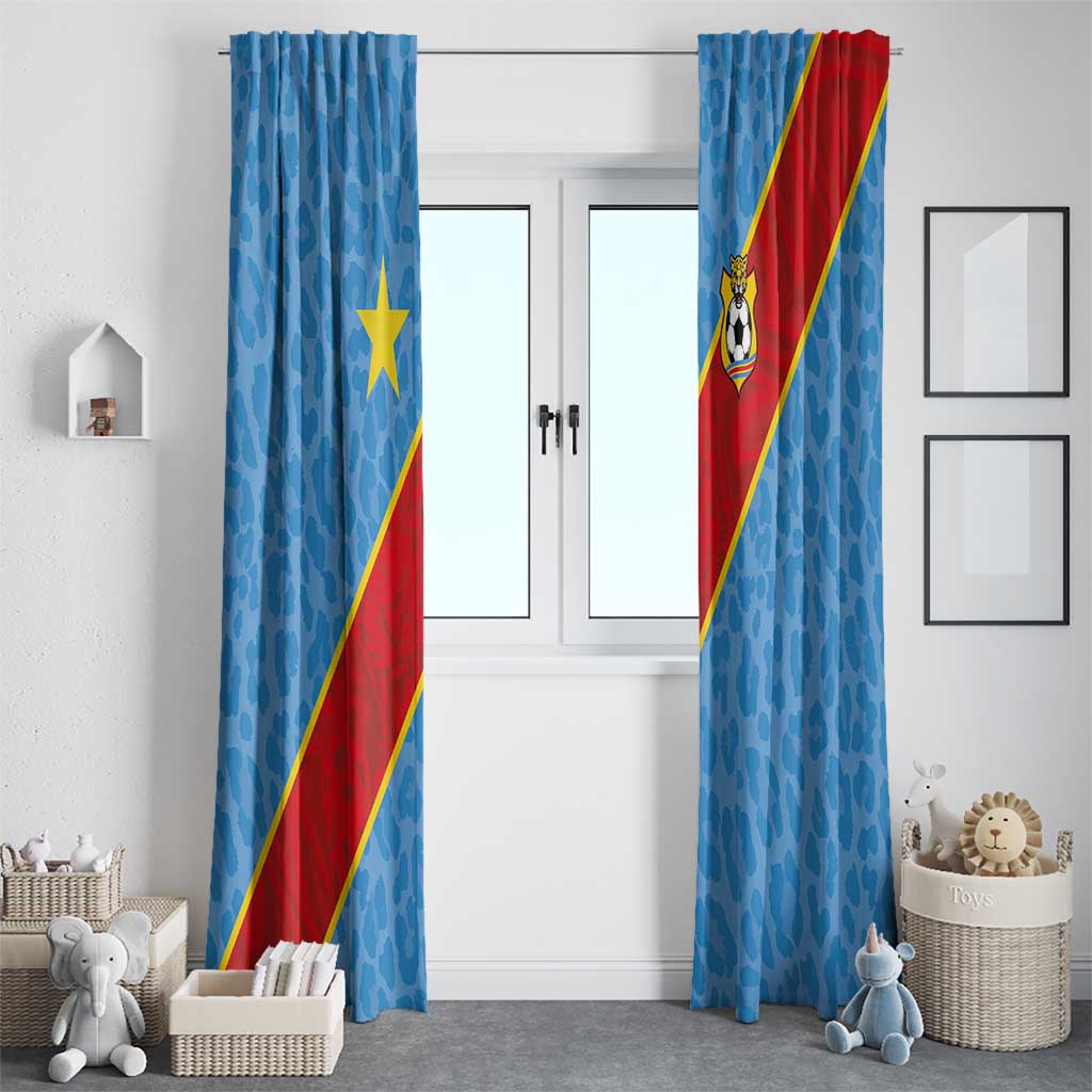 DR Congo National Football Window Curtain Leopards Power - Wonder Print Shop
