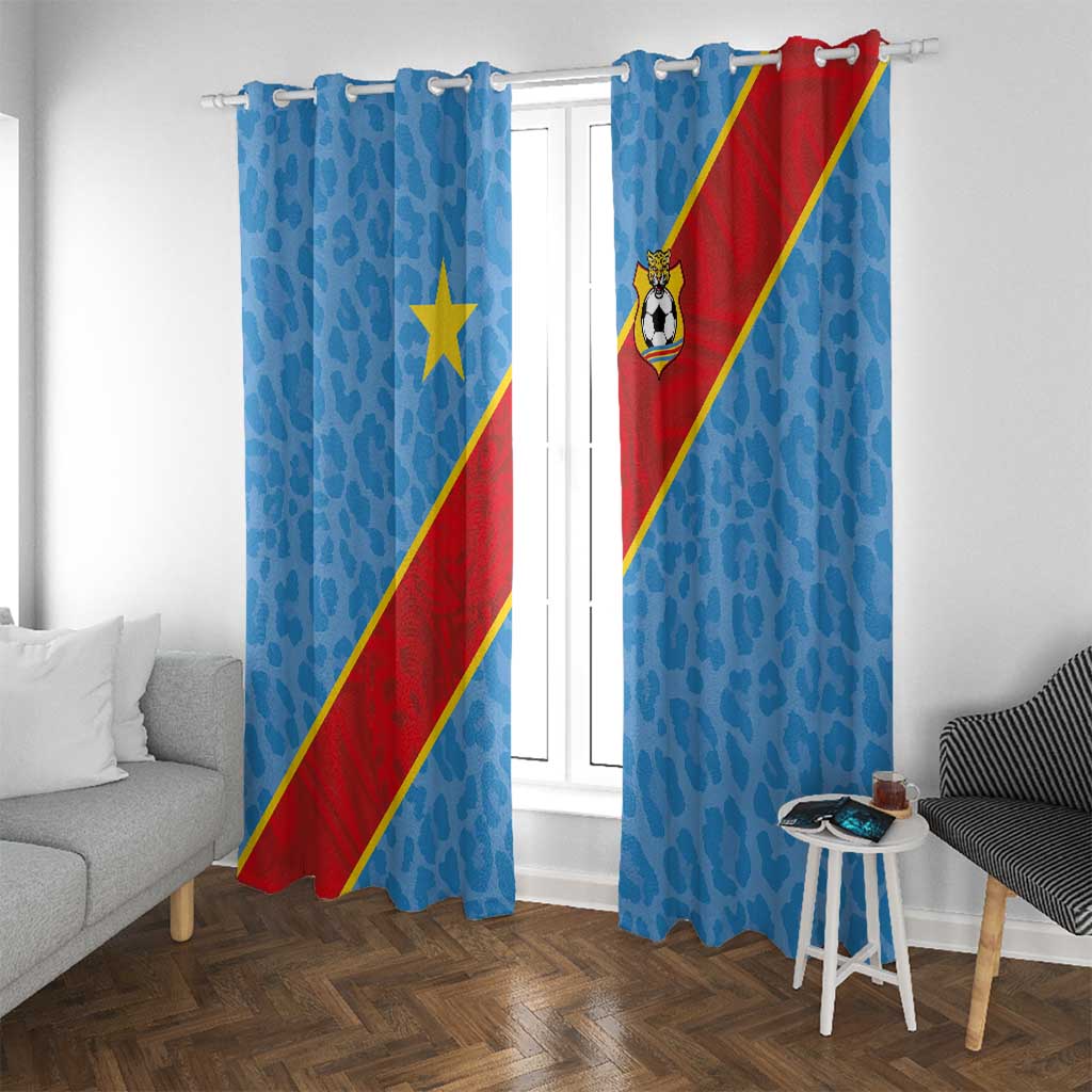 DR Congo National Football Window Curtain Leopards Power - Wonder Print Shop