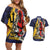 Barbados Jazz Festival - Abstract Jazz Art Couples Matching Off Shoulder Short Dress and Hawaiian Shirt