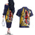 Barbados Jazz Festival - Abstract Jazz Art Couples Matching Off The Shoulder Long Sleeve Dress and Hawaiian Shirt