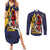 Barbados Jazz Festival - Abstract Jazz Art Couples Matching Summer Maxi Dress and Long Sleeve Button Shirt
