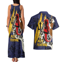 Barbados Jazz Festival - Abstract Jazz Art Couples Matching Tank Maxi Dress and Hawaiian Shirt