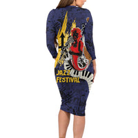 Barbados Jazz Festival - Abstract Jazz Art Family Matching Long Sleeve Bodycon Dress and Hawaiian Shirt - Wonder Print Shop