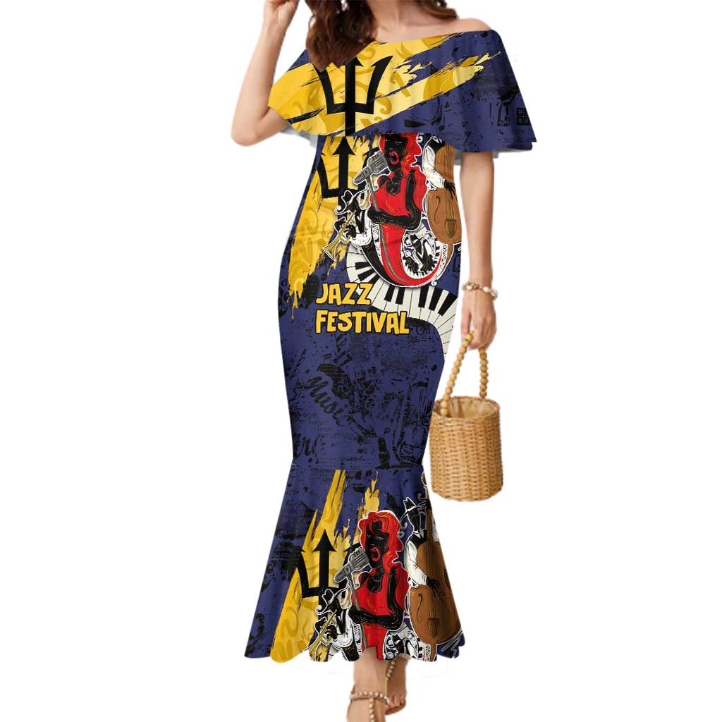 Barbados Jazz Festival - Abstract Jazz Art Family Matching Mermaid Dress and Hawaiian Shirt - Wonder Print Shop