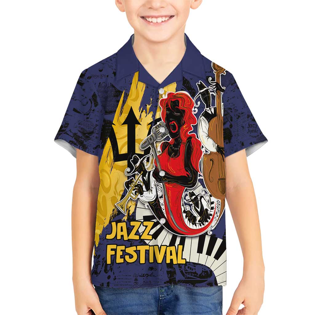 Barbados Jazz Festival - Abstract Jazz Art Family Matching Off Shoulder Short Dress and Hawaiian Shirt - Wonder Print Shop