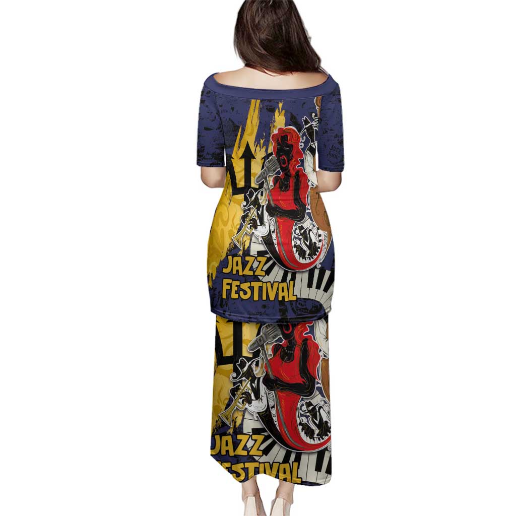 Barbados Jazz Festival - Abstract Jazz Art Family Matching Puletasi and Hawaiian Shirt