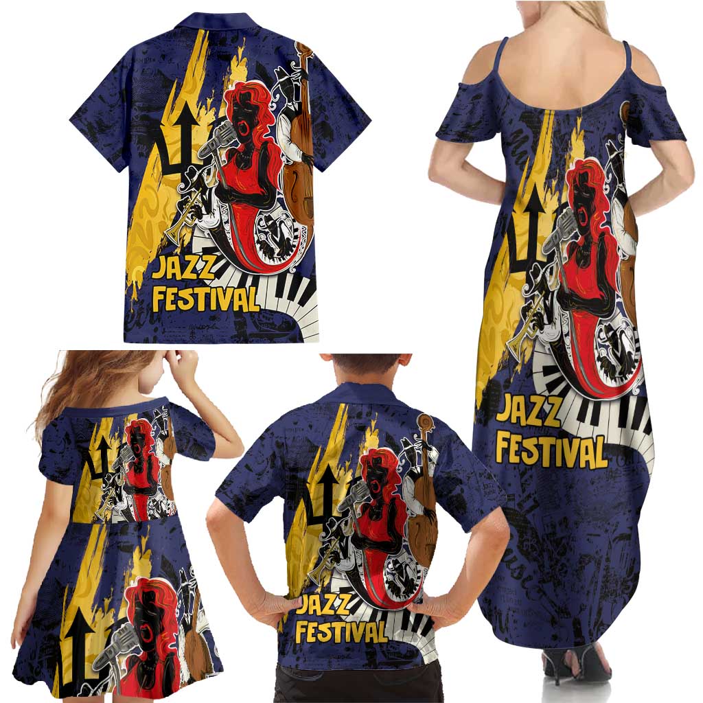 Barbados Jazz Festival - Abstract Jazz Art Family Matching Summer Maxi Dress and Hawaiian Shirt - Wonder Print Shop
