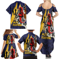 Barbados Jazz Festival - Abstract Jazz Art Family Matching Summer Maxi Dress and Hawaiian Shirt - Wonder Print Shop